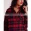 Ladies plus size checked shirt dress red XXL - 6XL