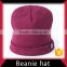 Knitted winter plain knit hat cap with custom labels