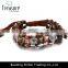 2016 Handmade ancient copper zinc alloy braided leather bracelet jewelry