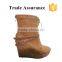Fashion ladies low heel suede boots
