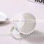 T00217 big handle white porcelain tea cup with saucer