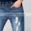 knee hole women rolled-up style deep cuff boyfriend jeans (JXA022)