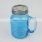 Colorful 3 sizes Glass Mason Jar with Handle