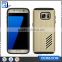 Mobile Accessories TPU + PC Hard Back Cover Gold Shockproof Hybrid Case For Samsung Galaxy S7 Edge G9350 Armor Kickstand Case