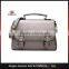 Elegant Silver PU Leather Hand Bag With White Decorative Thread