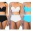 Women's Vintage High Waisted Bikini Set Neon Color Swimwear Swimsuit 6 - 16