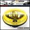 5' Round YELLOW LENS head light , 12V / 24V Halogen Sealed Beam , SEMI SEALED BEAM, install HID ,H4