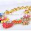 New Luxury Multicolor Flower Choker Collar Vintage Statement Necklace Women 2014