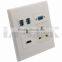 USB, HDMI, VGA, 3.5mm Audio, UK AC power Wall Plate Support Customization