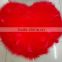 custom made red color Turkey Fur Feather Fancy heart Cushion Cover for wedding