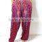 oriental fisherman RETRO INDIE HIPPIE BOHO yoga relax POLKA DOT thai Feather peacock print DRAWSTRING RAYON PANTS