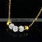 Dubai Gold Plated Jewelry Set Stainless Steel Bead Necklace Crsytal Gold Hoop Earring