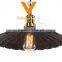 Vintage Rusted Industrial Pendant Lamp Brolly Chandelier Light Filament Metal Hanging Lamp