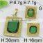 Fashion Hot Selling 14k Gold Jewelry Wholesale With Black and Green Stone