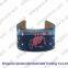 Fashion women needlepoint bracelet with real cowhide leather