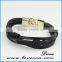 New Design Handmade Men Long Braided Genuine Leather Bracelet