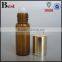 high quality 5ml 12ml 15ml oil glass bottle amber color round oil glass bottle massage oil glass roller bottle