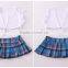 Adult Ladies Cosokat Schoolgirl Costume 2pcs tops+Mini Skirt