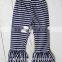 White And Black Stripe Popular Design Toddlers Leggings Wholesale Icing Pants Ruffle Pants For Girls