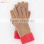 Ladies Cashmere Knitted Mitten Gloves Color Block Knitted Mittens