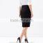 Slim fit cutaway front ladies office wear wrap skirt fashion 2015