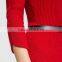 OEM custom latest formal design wool knitting pattern sweater dress for women