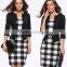 Women Vintage Print Cotton Linen Dress Casual Loose O Neck Half Sleeve Knee Length Dresses Plus Size