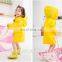 Hot Selling Girls Yellow Waterproof Raincoats Kids Nylon Custom Rain Coat