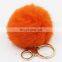 Fur Bag Charm Pom Pom Key Chain Plush Real Rabbit Fur Ball Keychain