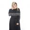 Black front long button muslim kaftan long women dress