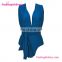 Fashion Attractive Blue High Cut Sexy One Piece Swimsuit