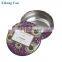 Custom logo printed round empty metal tin can