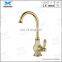 High-end gold kitchen sink taps with jade decorate watermark faucet
