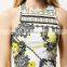 Yellow print summer fashion ladies girls sleeveless wholesale bulk crop top