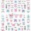JOYFUL 442-479 hot selling  cute bear Flower colorful nail stickers 3d adhesive waterproof decals