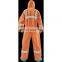 Breathable industrial protective workwear with reflective tape orange color