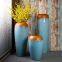 Large Blue Creative Ceramic Artificial Flower Vase For Home Living Room Decor
