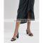 Fancy and unique snake print color design women medium chunky heel slingbacks sandals shoes other snake color are available
