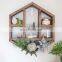 Custom handmade wood haxagon shelf honeycomb geometric wall mounted floating shelves
