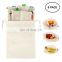 Reusable Blank Cotton Canvas Tote Mesh Shopping Bags Fruit Storage