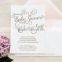 Unique Script Baby Birth Announcement , Calligraphy Letterpress Baby Announcement Invitation