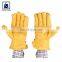 Palm Patch - Split Special Additions Golden Yellow Color Leather Gloves Supplier