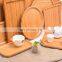 Natural Ecofriendly Round Wooden Platter Snack Food Bamboo Serving Tray