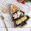 2022 Christmas Tree Decorative Dry Fruit Snack Tray Restaurant Dessert Bamboo Tray Wooden Serving Ceramic Plate