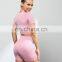 Hot Design Sand Washing Fabric Seamless Crop Top And Shorts Sets Women Workout Fitness Gym Sports Wear 2pcs Yoga Suit Set