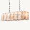 Hengzhi Customize Indoor Decor Villa Dining Room Calcite Pendant Light HARLOW CRYSTAL RECTANGULAR CHANDELIER