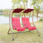 outdoor double seat swing chair with adjustable canopy with stand