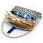 women diamond jean fabric handbag shoulder bag