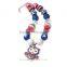 4th Of July wholesale fashion jewelry red white blue with latest design beads necklac