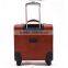 China supplier PU travel house luggage,vintage suitcase with retractable luggage handles